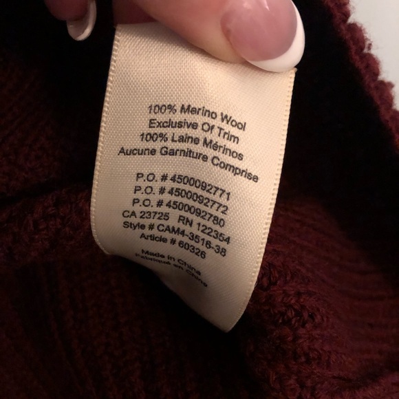 Wilfred Scalloped Crop Knit Sweater - Burgundy - Picture 5 of 7